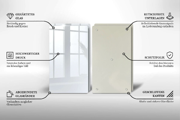 Placa din sticla protectie perete bucatarie Culoare alba