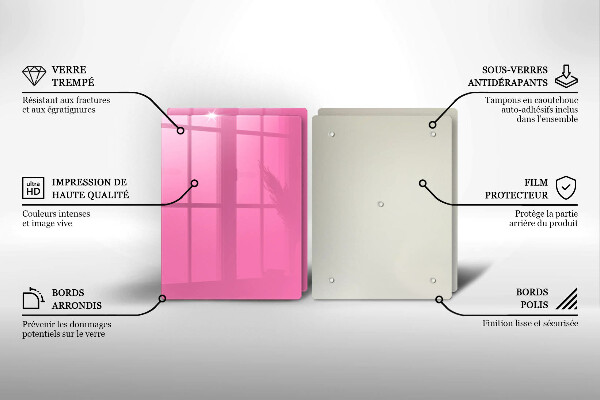 Placa din sticla protectie perete bucatarie Culoarea roz