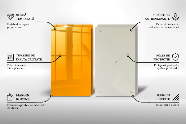 Placa din sticla protectie perete bucatarie Culoare galben închis