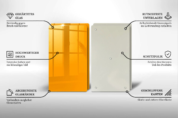 Placa din sticla protectie perete bucatarie Culoare galben închis