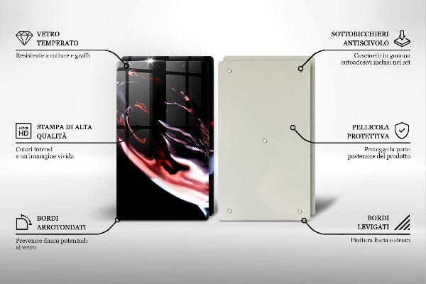 Placă sticla protectie aragaz Un pahar de vin roșu