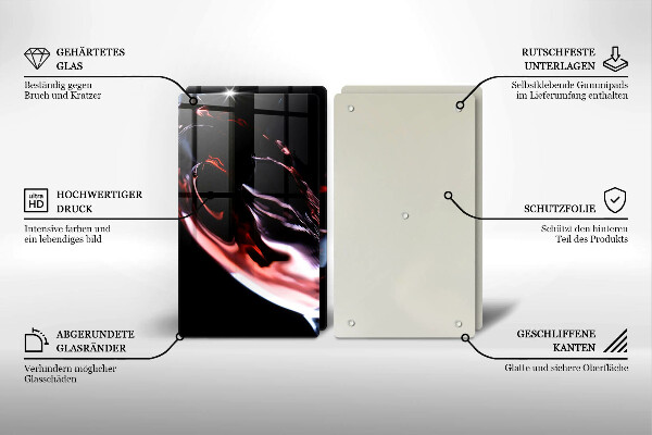 Placă sticla protectie aragaz Un pahar de vin roșu