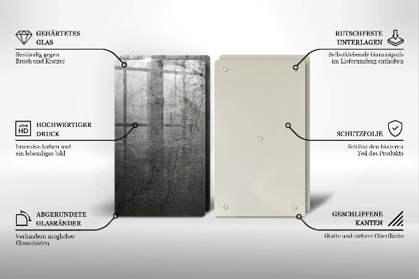 Placă sticla protectie aragaz Textura metalică