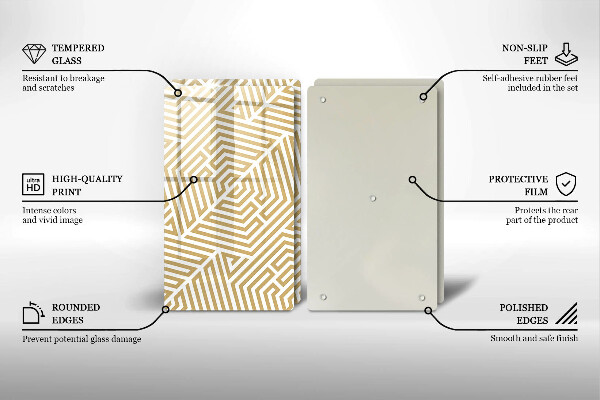 Placă sticla protectie aragaz Linii geometrice