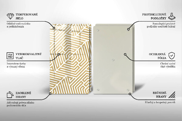 Placă sticla protectie aragaz Linii geometrice