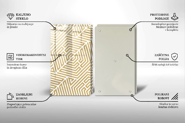 Placă sticla protectie aragaz Linii geometrice