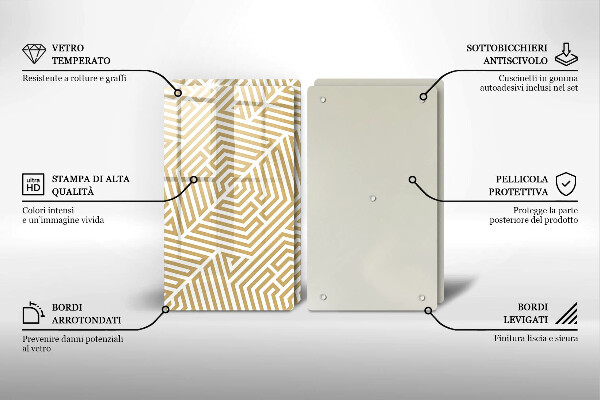 Placă sticla protectie aragaz Linii geometrice