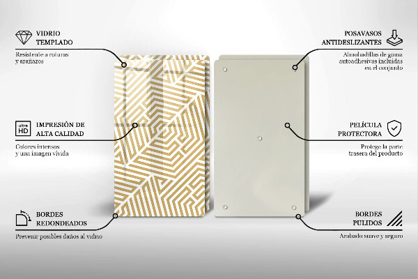 Placă sticla protectie aragaz Linii geometrice