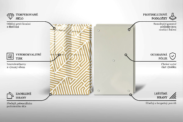 Placă sticla protectie aragaz Linii geometrice