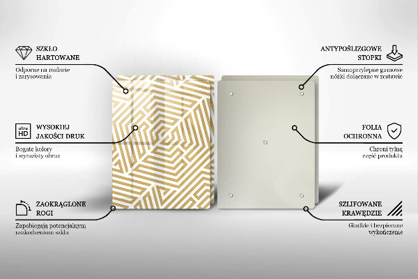 Placă sticla protectie aragaz Linii geometrice