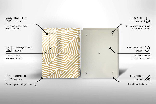 Placă sticla protectie aragaz Linii geometrice