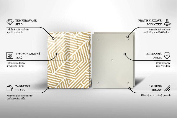 Placă sticla protectie aragaz Linii geometrice