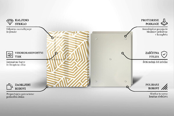 Placă sticla protectie aragaz Linii geometrice