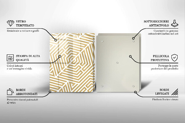 Placă sticla protectie aragaz Linii geometrice