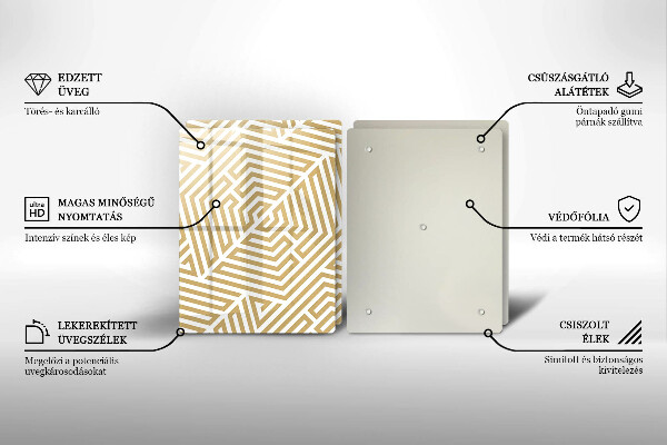 Placă sticla protectie aragaz Linii geometrice