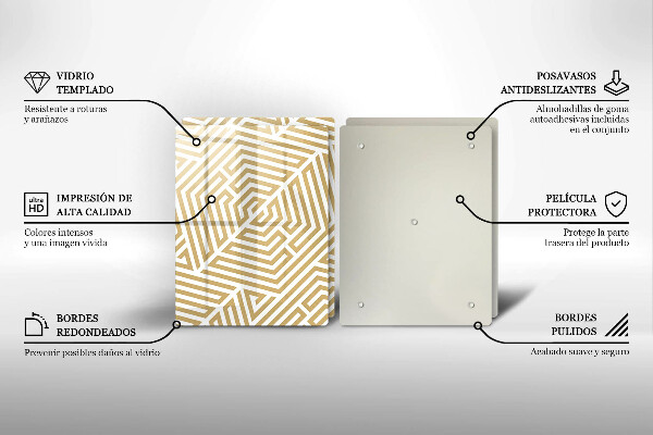 Placă sticla protectie aragaz Linii geometrice