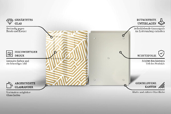 Placă sticla protectie aragaz Linii geometrice