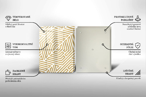 Placă sticla protectie aragaz Linii geometrice