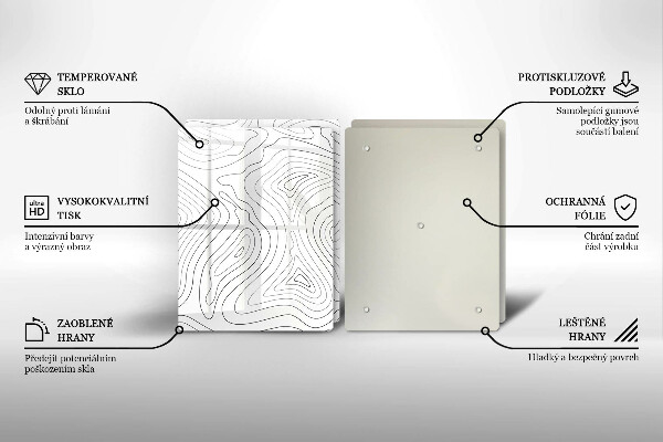 Placă sticla protectie aragaz Forme abstracte