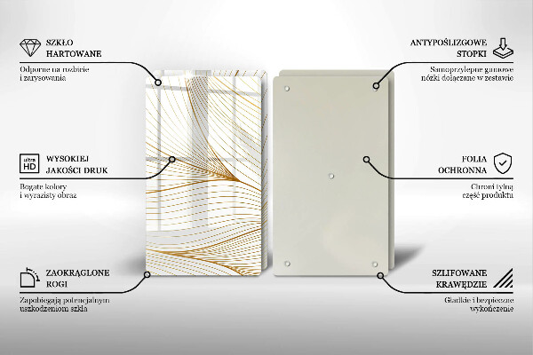 Placă sticla protectie aragaz Model de linii moderne