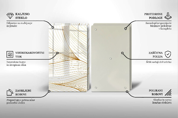 Placă sticla protectie aragaz Model de linii moderne
