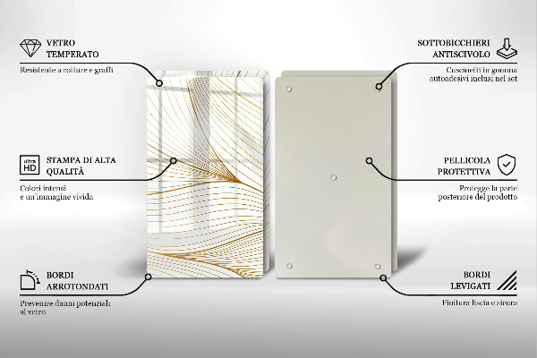 Placă sticla protectie aragaz Model de linii moderne
