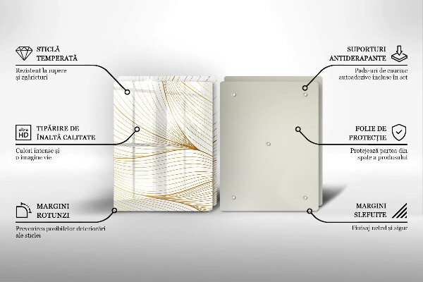 Placă sticla protectie aragaz Model de linii moderne