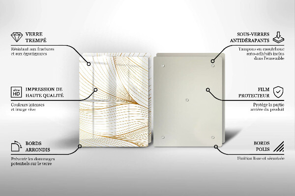 Placă sticla protectie aragaz Model de linii moderne