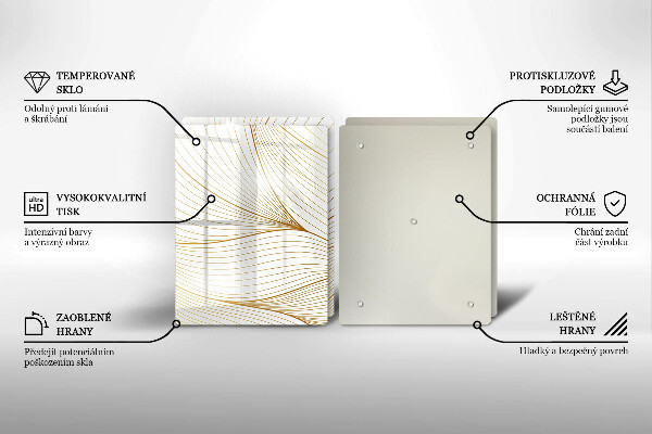 Placă sticla protectie aragaz Model de linii moderne