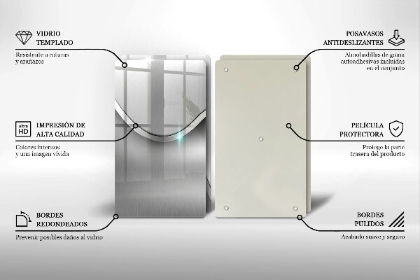 Placă sticla protectie aragaz Abstracția metalului