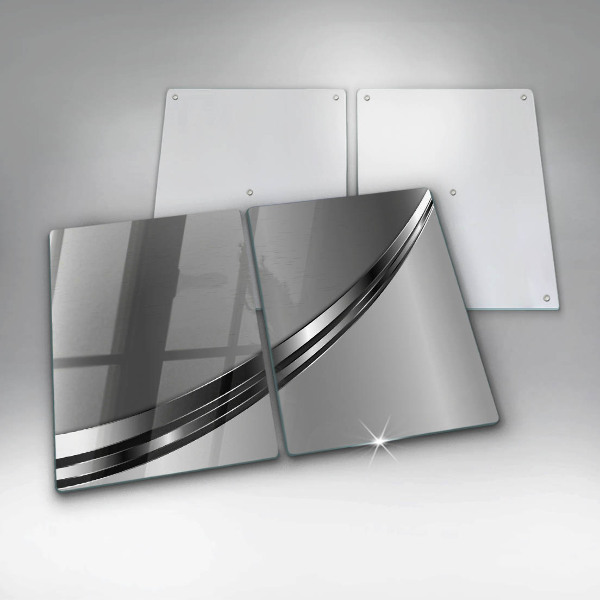 Placă sticla protectie aragaz Abstracția metalului