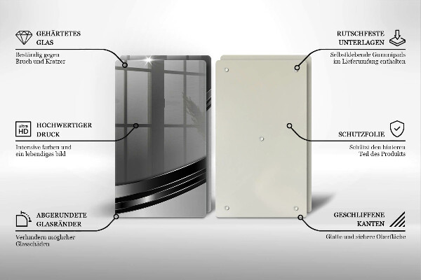 Placă sticla protectie aragaz Abstracția metalului