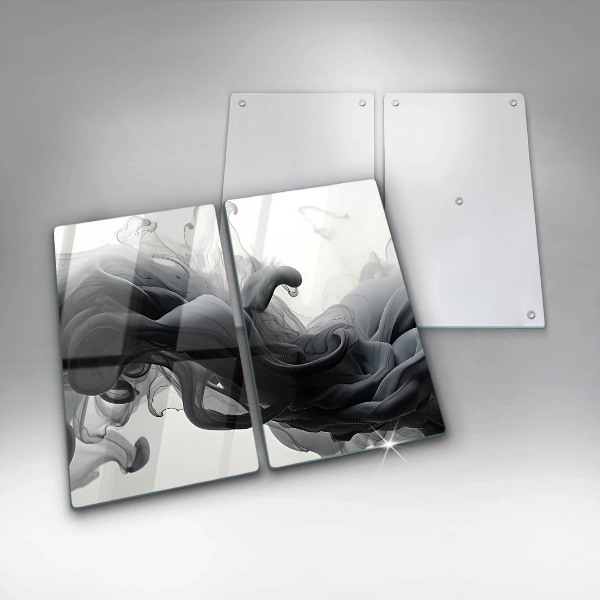 Placă sticla protectie aragaz Fum negru abstracție