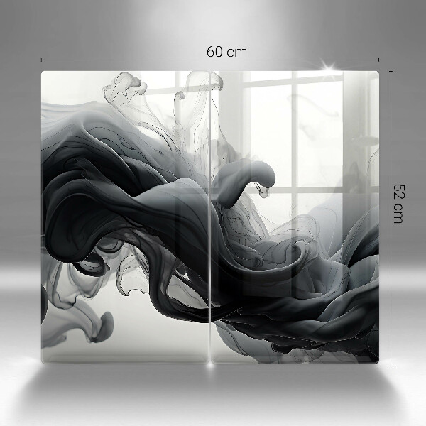 Placă sticla protectie aragaz Fum negru abstracție