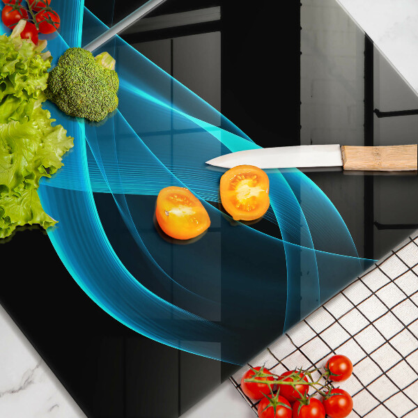 Placă din sticla protectie perete Abstracția albastră