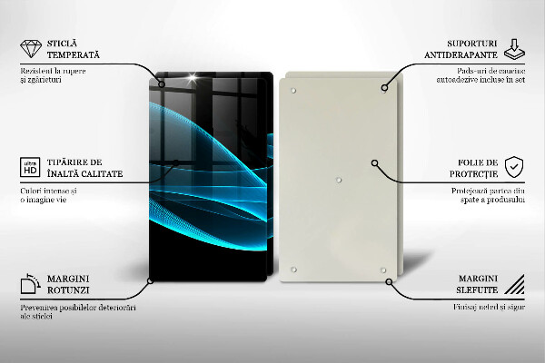 Placă din sticla protectie perete Abstracția albastră