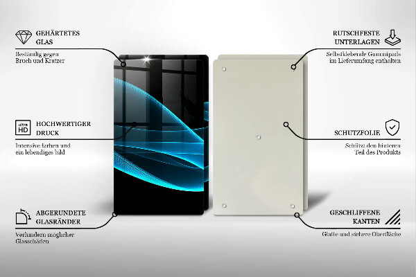 Placă din sticla protectie perete Abstracția albastră