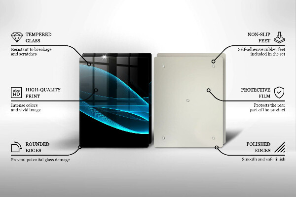 Placă din sticla protectie perete Abstracția albastră