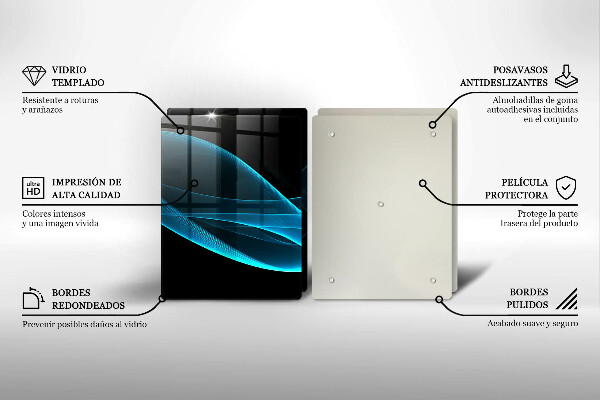 Placă din sticla protectie perete Abstracția albastră