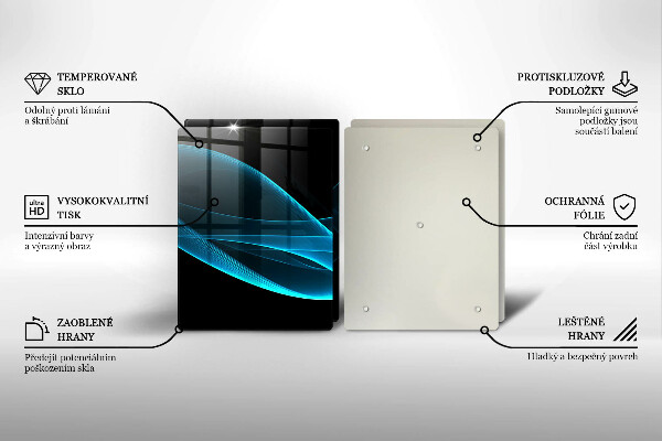 Placă din sticla protectie perete Abstracția albastră