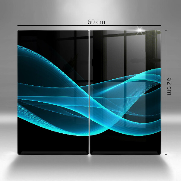 Placă din sticla protectie perete Abstracția albastră