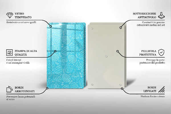 Placă sticla protectie aragaz Tema pastelui