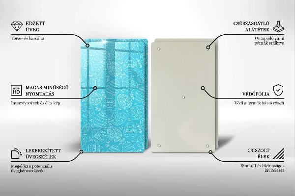 Placă sticla protectie aragaz Tema pastelui