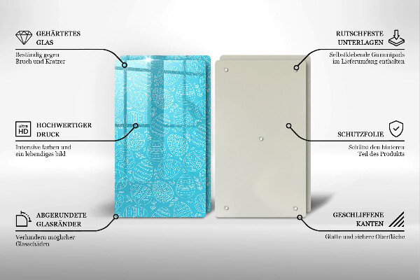 Placă sticla protectie aragaz Tema pastelui