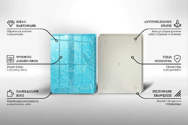 Placă sticla protectie aragaz Tema pastelui