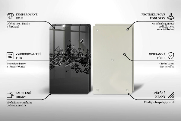 Placă sticla protectie aragaz Forme 3d abstracte