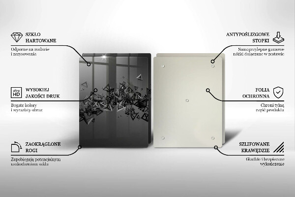 Placă sticla protectie aragaz Forme 3d abstracte