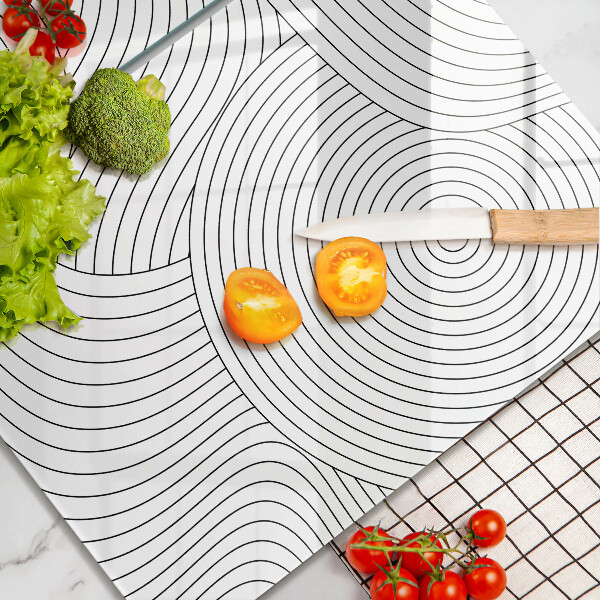 Placă sticla protectie aragaz Abstracția liniilor negre