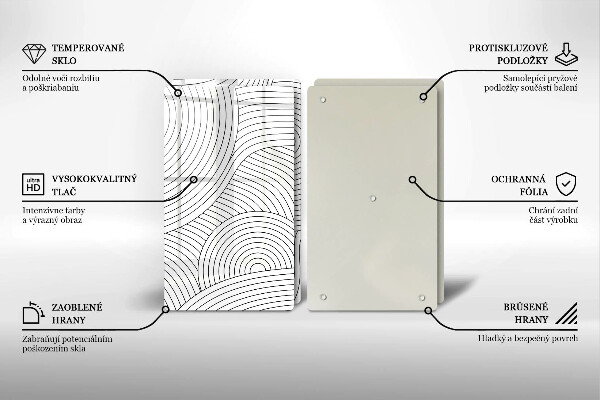 Placă sticla protectie aragaz Abstracția liniilor negre