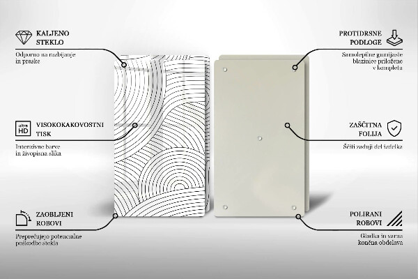 Placă sticla protectie aragaz Abstracția liniilor negre